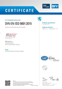 Screenshot des DIN EN ISO 9001 Zertifikats